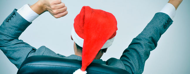 Man wearing a santa hat