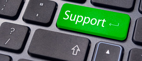 Support written on keyboard Enter key